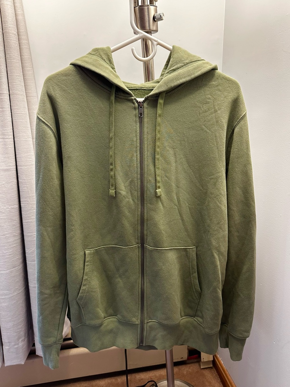 Men’s Olive Green Zip-Up Hoodie